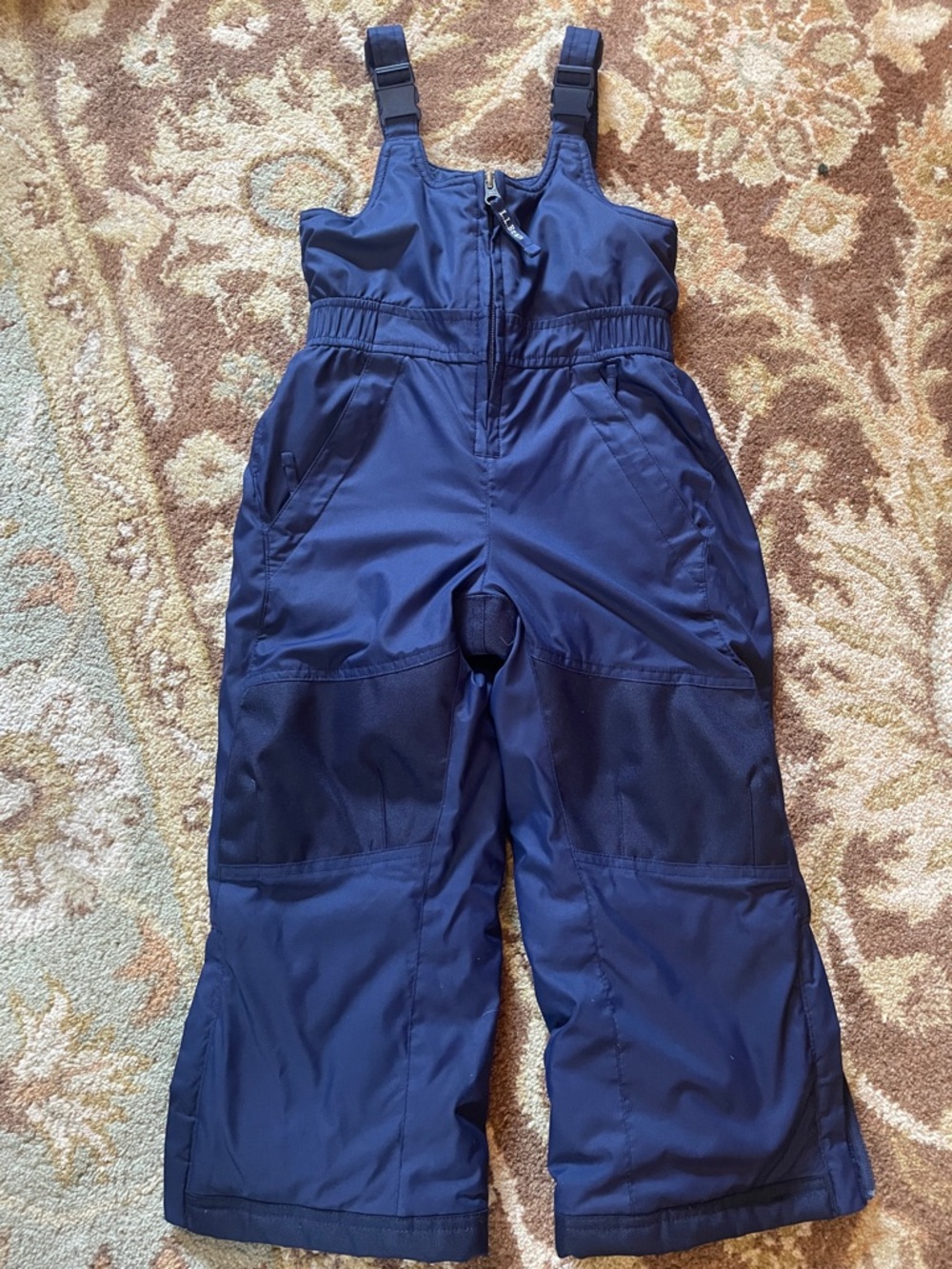 LL Bean Kids' Navy Cold Buster Snow Bibs Snow  Pants Like New No Flaws